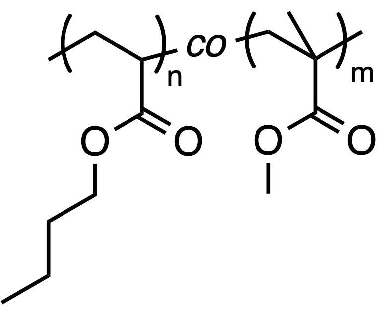 chemical structure for poly25(BA51-co-MMA49)